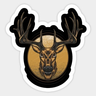 Vector Deer head illustration Sticker